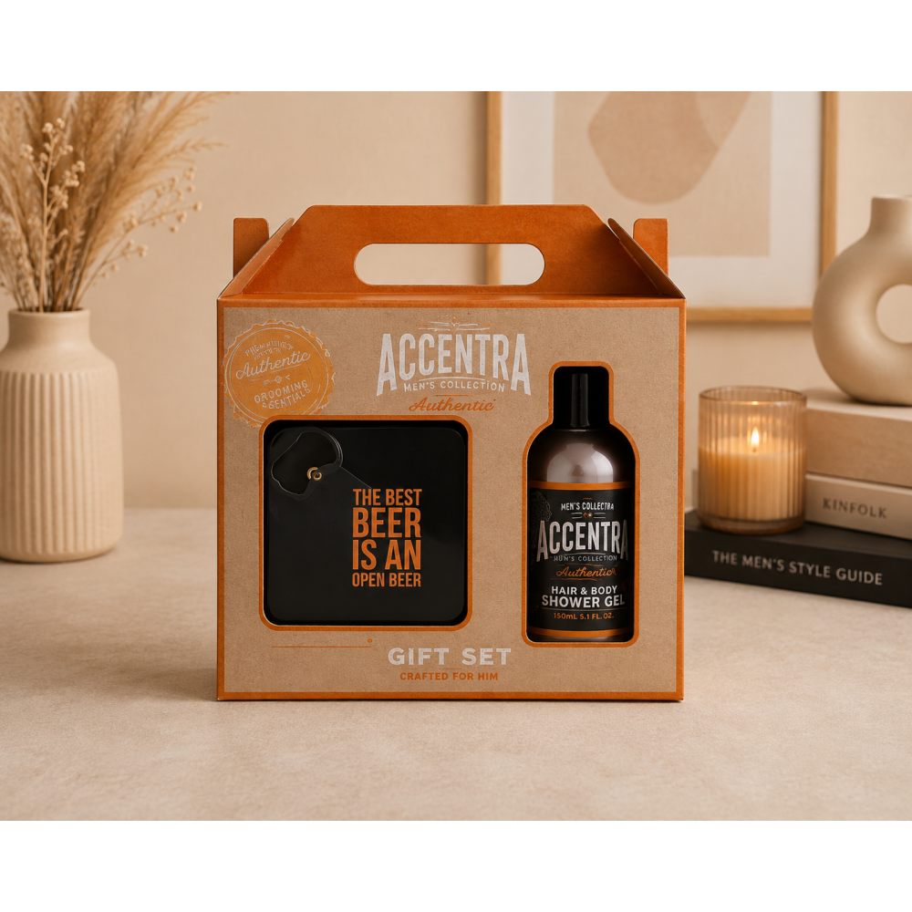 Ανδρικό gift set Accentra με αφρόλουτρο και ανοιχτήρι μπουκαλιών