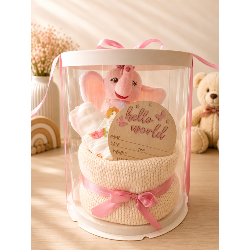 Diaper Cake Welcome Baby – Τουρτόπανο Μαιευτηρίου για κορίτσι