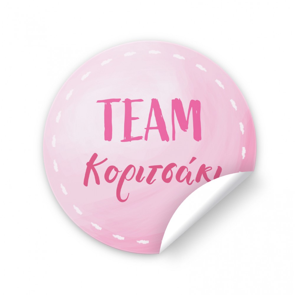 Αυτοκόλλητα για Gender Reveal – Team Κοριτσάκι (6 τεμ) Είδη Party