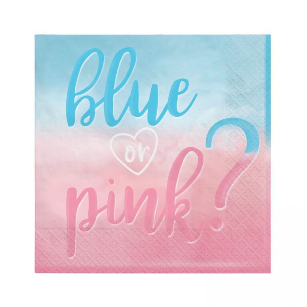 Χαρτοπετσέτες Gender Reveal (16 τεμ) Είδη Party