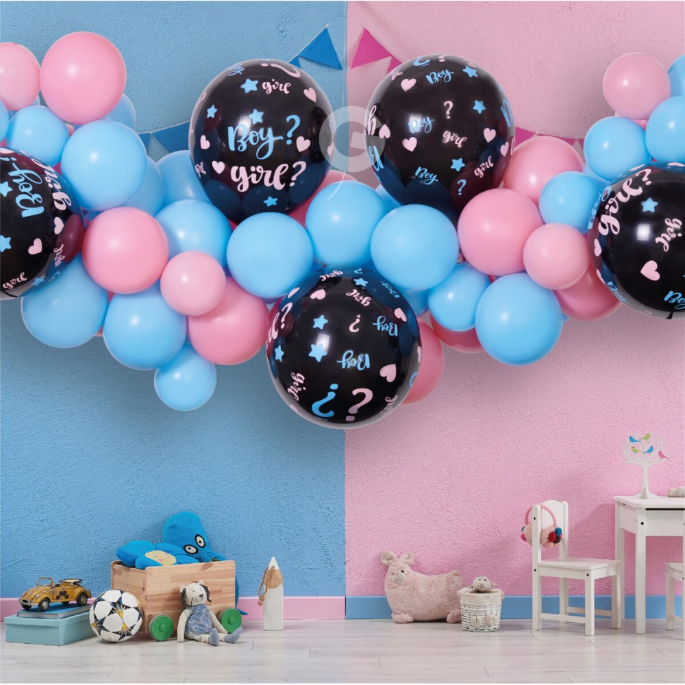 DIY Gender Reveal Γιρλάντα με Μπαλόνια (65 τεμ) Είδη Party