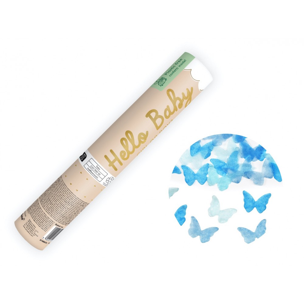 Κανονάκι με κομφετί Πεταλούδες για Gender Reveal Είδη Party