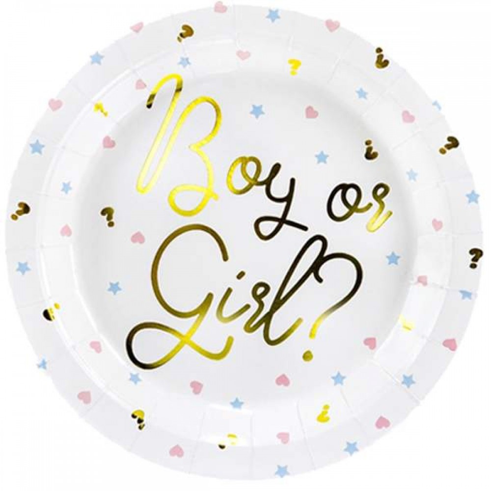 Πιάτα για Gender Reveal “Boy or Girl” (6 τεμ) Είδη Party
