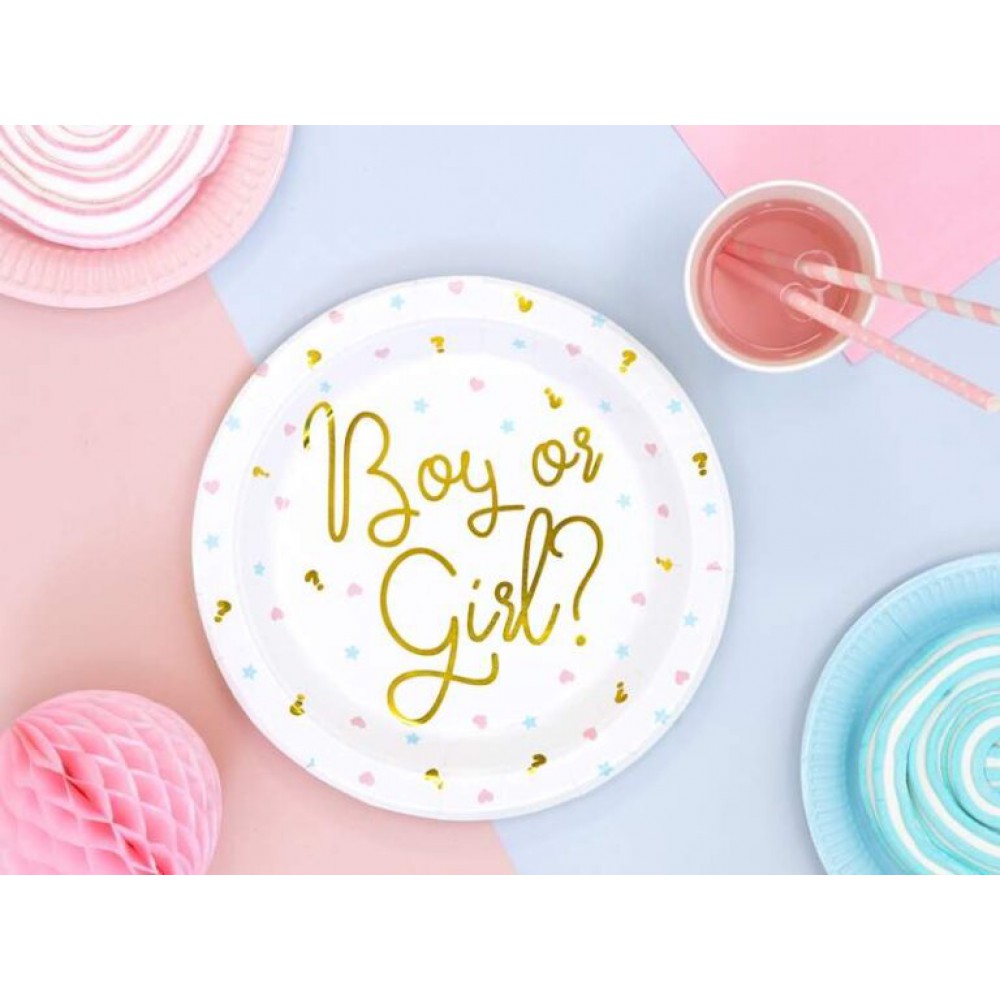 Πιάτα για Gender Reveal “Boy or Girl” (6 τεμ) Είδη Party