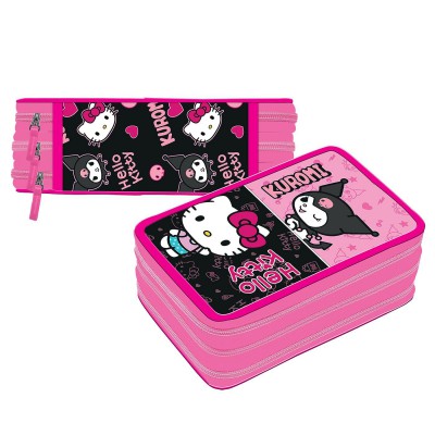 Κασετίνα Γεμάτη Τριπλή Hello Kitty & Kuromi