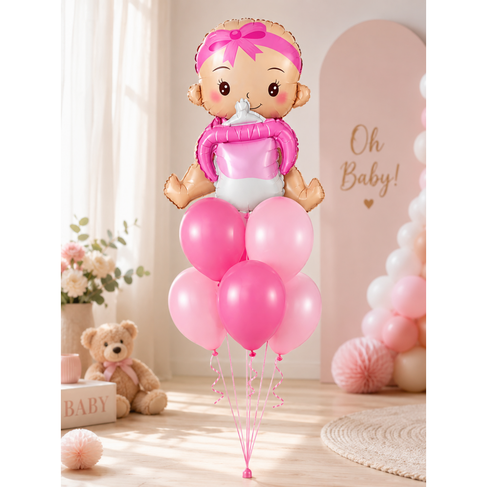 ΣΥΝΘΕΣΗ ΜΠΑΛΟΝΙΩΝ BABY GIRL  Βρεφικά Δώρα & Δώρα Μαιευτηρίου
