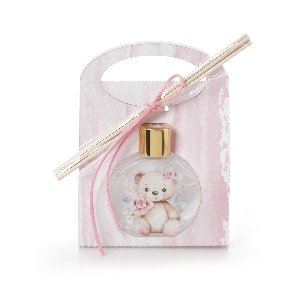Τσαντάκι με αρωματικό χώρου - Αρκουδάκι και Λουλούδια Μπομπονιέρες