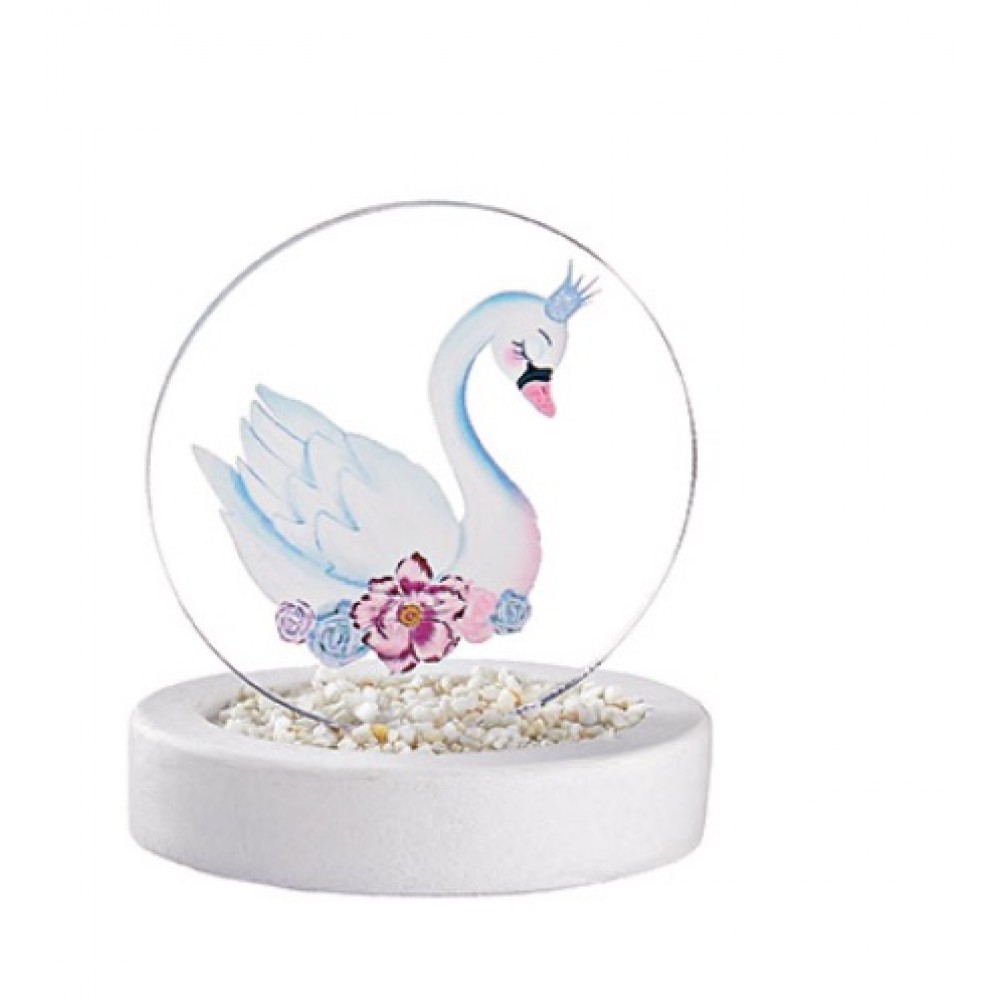ΜΠΟΜΠΟΝΙΕΡΑ ΚΕΡΑΜΙΚΟ ΒΡΑΧΑΚΙ ΜΕ PLEXI ΚΥΚΝΟΣ 6.5X8CM Μπομπονιέρες