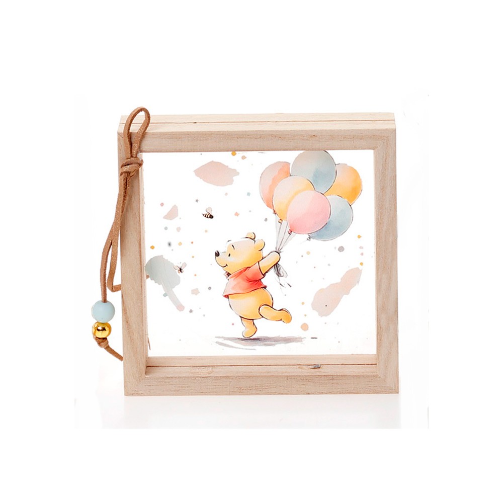 Ξύλινη Κορνίζα Plexiglass με Θέμα Winnie-the-Pooh Μπομπονιέρες